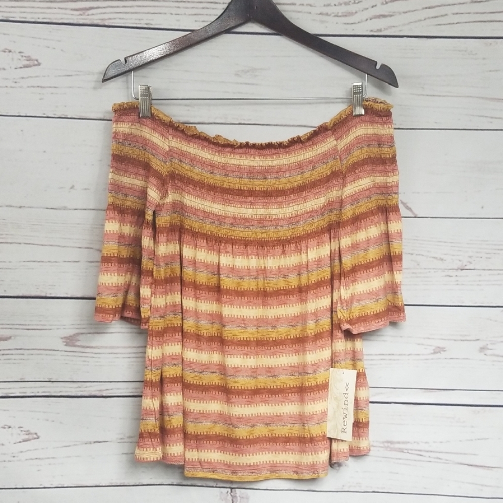 🌿NWT🌿Rewind Smocked Off The Shoulder Top